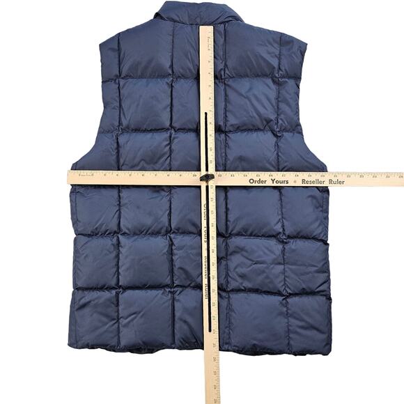 Eddie Bauer Goose Down Puffer Vest Mens Small Quilted Pockets Navy Blue Gorpcore - Picture 4 of 12